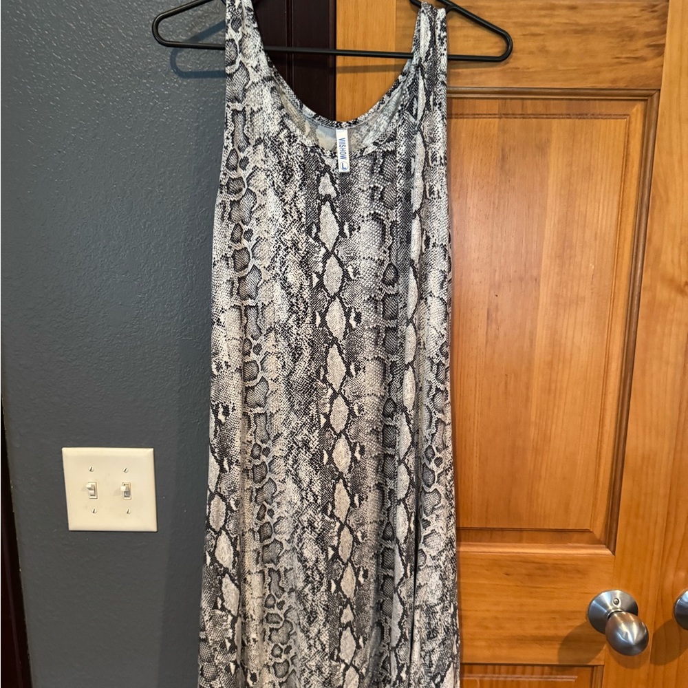 Snakeskin Print Sleeveless Dress
